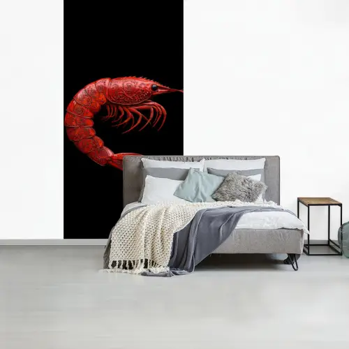 Garnaal - Rood - Dieren fotobehang vinyl groot -slaapkamer