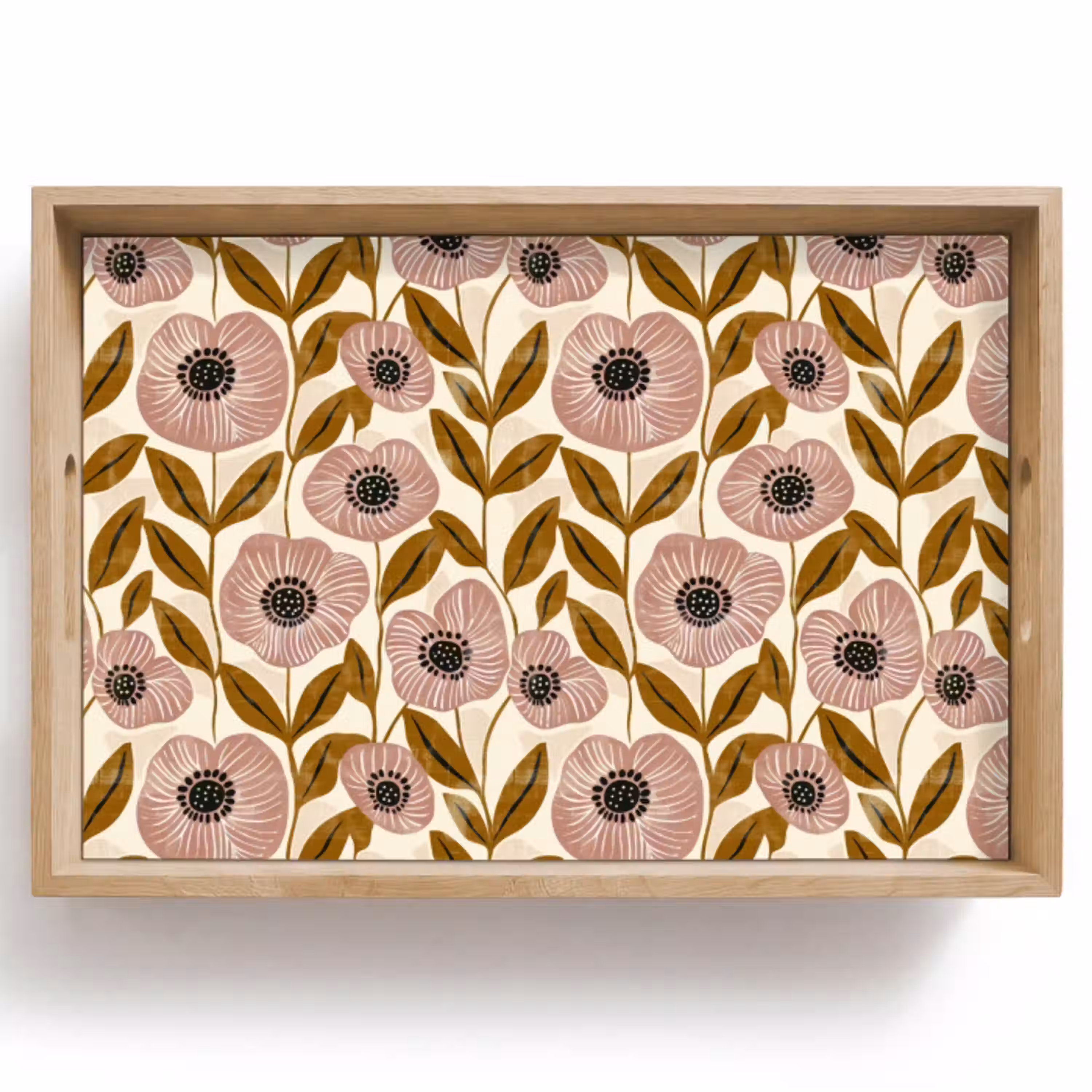 Dustyroze - Bloemen - Grafisch - Patroon Dienblad Rechthoek middel 910 -z3d_shopping