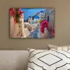 Santorini - Bloemen - Griekenland canvas 2cm klein -sfeer3