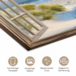 Doorkijk - Strand - Raam - Duinen - Zee poster papier klein -tcloseup_DE