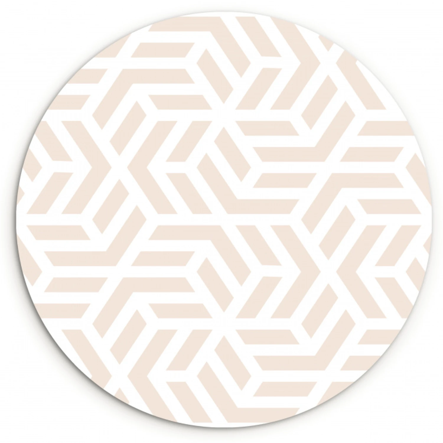Beige - Geometrie - Patronen - Abstract Wandcirkel kunststof plaat 5mm dik klein 188 -3d