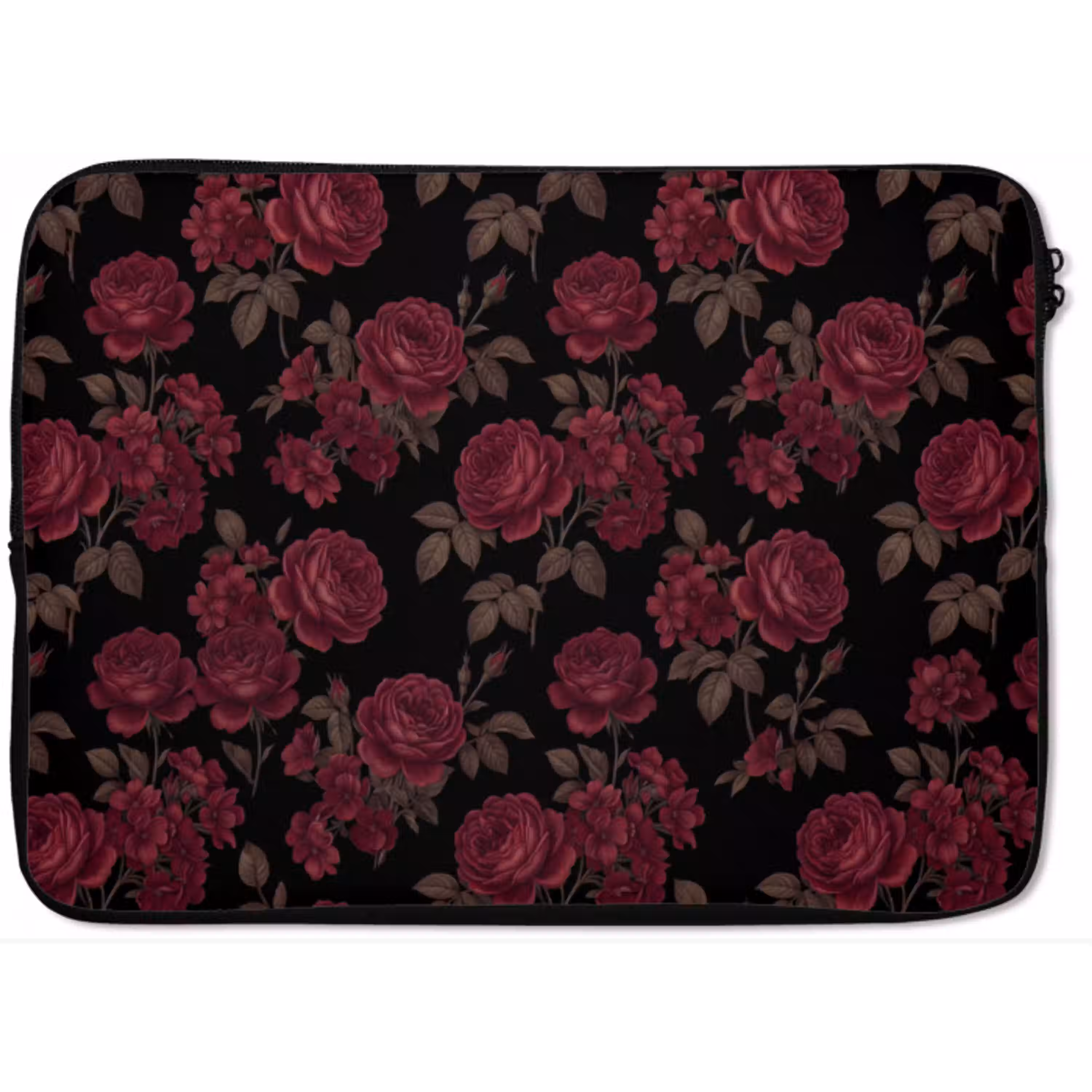 Bloemen - Roos - Patroon - Klassiek - Rood laptophoes neopreen klein -zkaufland3dotto