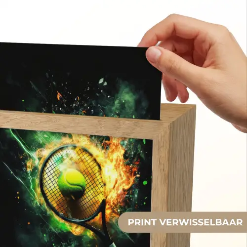 Tennis - Racket - Vuur - Groen Light Box met kabel (Kinderlampje) klein -USP_websiteprintNL