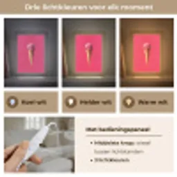Schepijs - Roze - Hoorntje Light Box met kabel (Tafellamp) klein -USP_lichtkleurNL