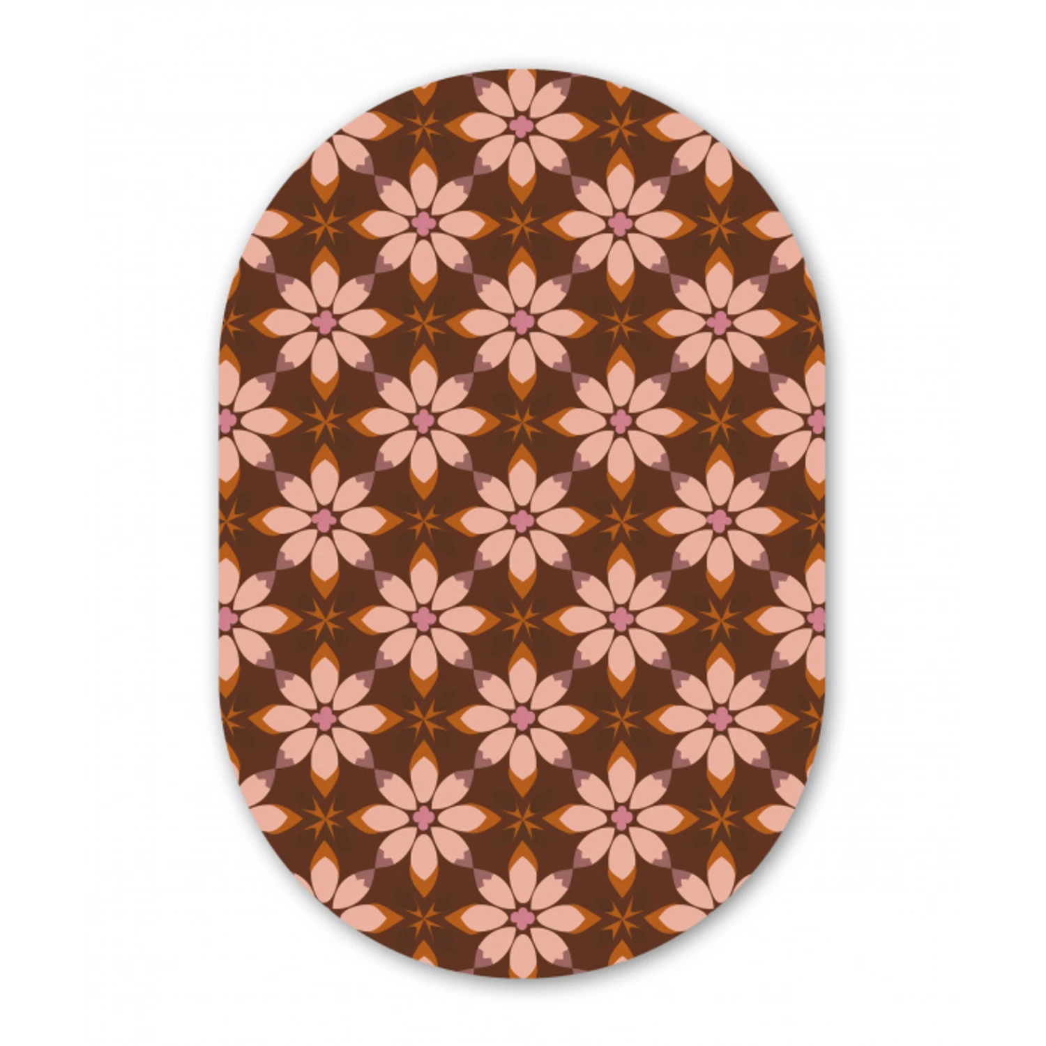 Klassiek - Retro - Bruin Wandcirkel Ovaal Forex klein 630 -3d