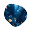 Koraalrif - Vissen - Oceaan - Blauw Wandcirkel Organisch Aluminium middel -3d