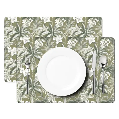 Botanisch - Bloemen - Groen Placemat vinyl groot 368 -zzsfeer2_Kitchenyeah-website