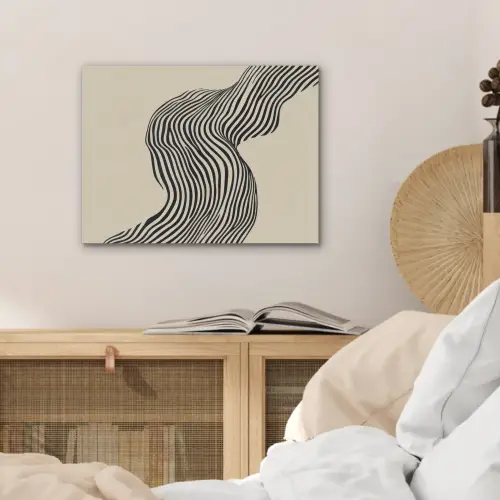 Golvend - Lijnen - Abstract - Silhouet PET vilt klein -sfeer3