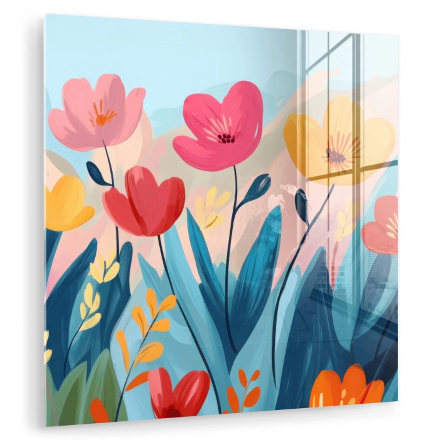 Illustratie - Bloemen - Kleurrijk plexiglas 5mm klein -zzzproduct_nieuw