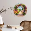 Doorkijk - Bloemen - Kleurrijk - Natuur Wandcirkel kunststof plaat 5mm dik klein -sfeer4