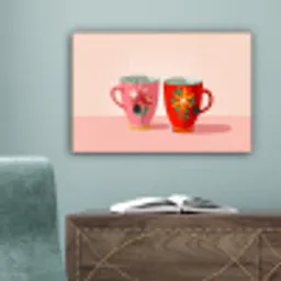 Theekopjes - Bloemmotieven - Roze - Theezakjes canvas 2cm klein -sfeer4