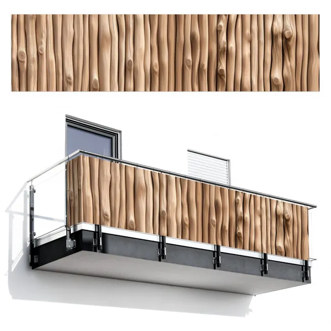 Balkonscherm - Hout - Stam - Lichtbruin