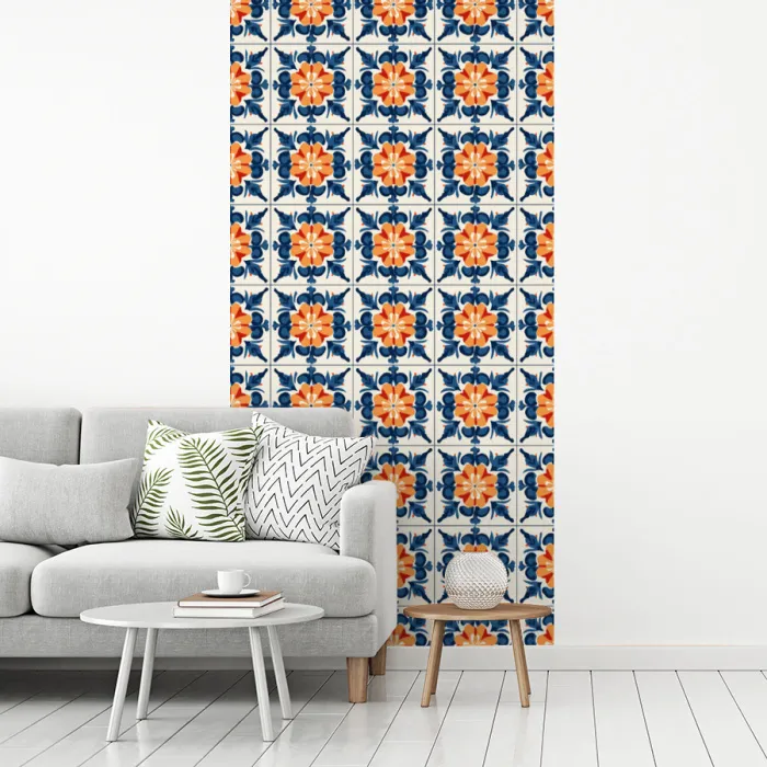 Traditioneel - Tegel - Oranje fotobehang vinyl groot 64 -woonkamer