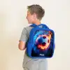 Voetbal in vuur en ijs Kinderrugzak - Blauw middel -sfeer2