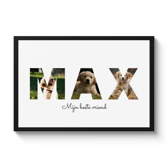 Poster met lijst - Huisdiernaam
