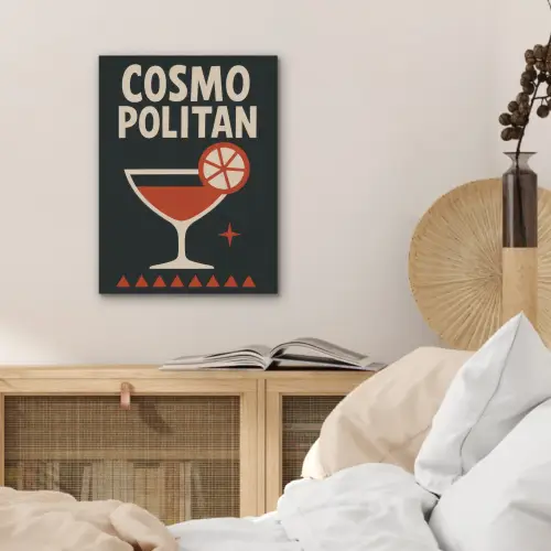 Cocktail - Zwart - Illustratie PET vilt klein -sfeer3