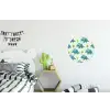 Triceratop - Blauw - Stippen - Boompjes Wandcirkel aluminium klein -kinderkamer