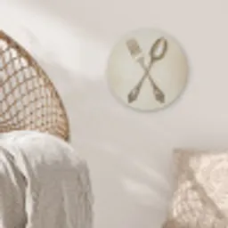 Beige - Vintage - Bestek Akoestische PET Vilt - Rond klein -sfeer4