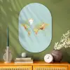Wereldkaart - Realistisch - Blauw Wandcirkel Ovaal Glas middel -sfeer2