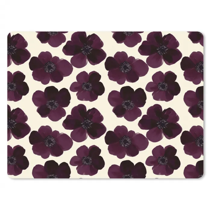 Bloemen - Aquarel - Paars muismat rubber klein 262 -3d