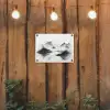 Bergen - Mistig - Water - Wit tuinposter los doek klein -sfeer1