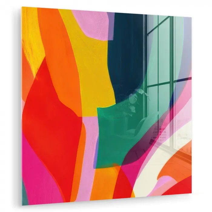 Vormen - Golvend - Abstract - Felroze plexiglas 5mm klein -zzzproduct_nieuw
