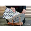 Vissen - Patroon - Blauw - Wit laptophoes neopreen klein 279 -tas