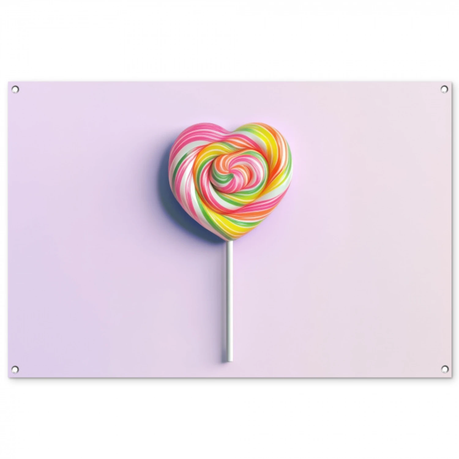 Hart - Lolly - Snoep tuinposter los doek groot -3d