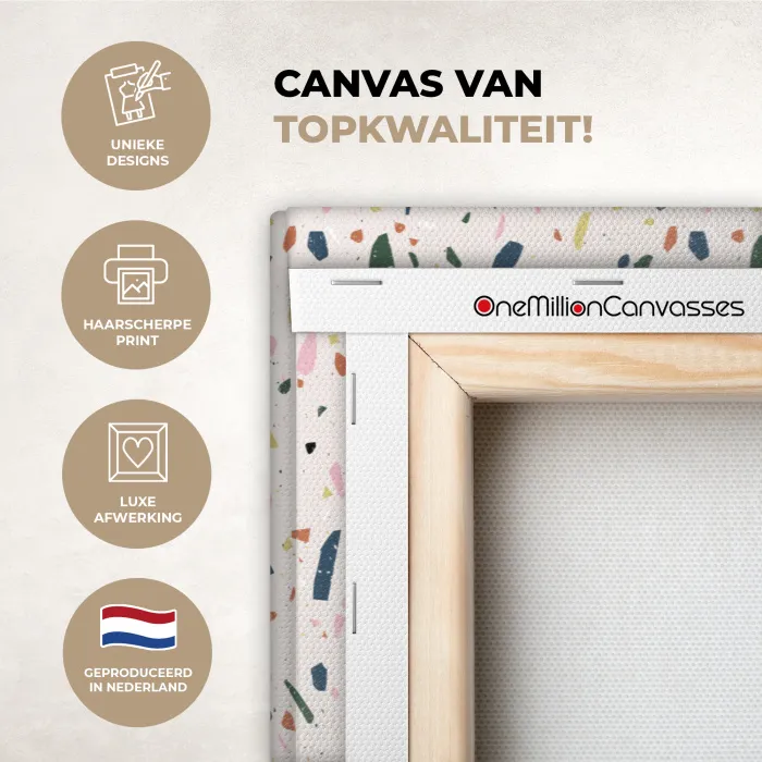 Terrazzo - Patroon - Kleurrijk canvas 2cm xxl 828 -sfeer2