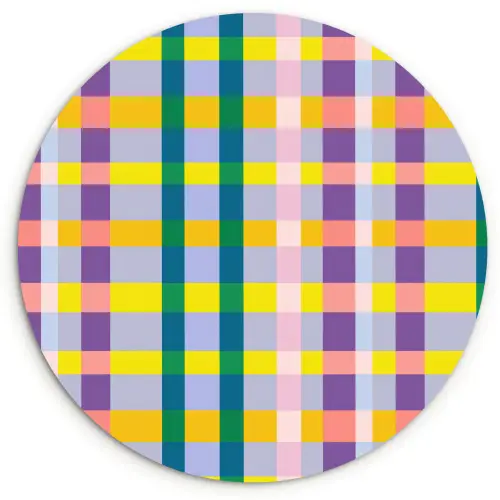 Ruit - Patroon - Kleurrijk Wandcirkel kunststof plaat 5mm dik klein 188 -3d