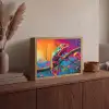 Kameleon - Tak - Gestreept - Bladeren Light Box met batterij (Wandlamp) middel -sfeer2