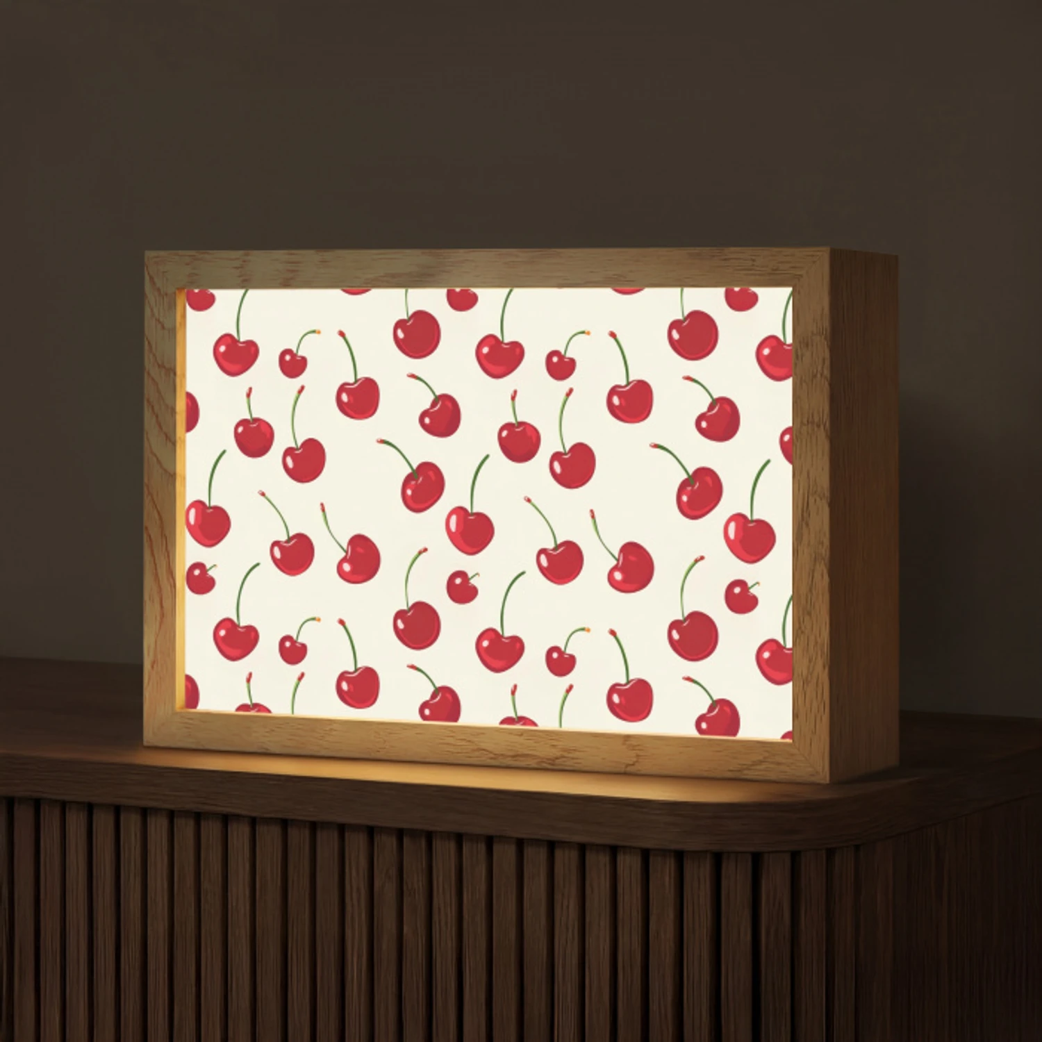Kersen - Minimalistisch - Rood Light Box met kabel (Tafellamp) klein 924 -z3d_website