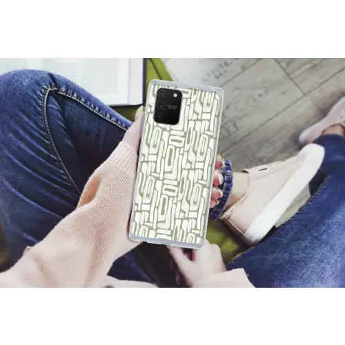 Groen - Wit - Kronkelen Telefoonhoesje Samsung Galaxy S10 Lite klein 364 -handS10Lite