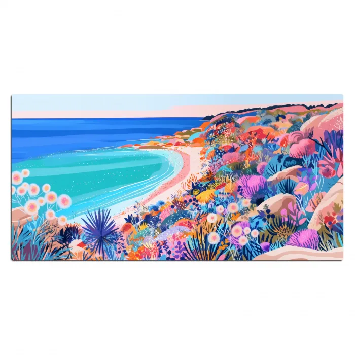 Bloemenweide - Zee - Zomers Muismat XXL klein -3d_leeg