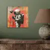 Graffiti - Astronaut - Street art - Ruimte - Banksy aluminium wit klein -sfeer2