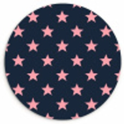 Patroon - Sterren - Roze Wandcirkel kunststof plaat 5mm dik klein 188 -3d