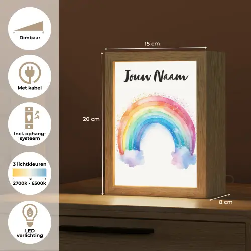 Regenboog - Kinderen - Meisje Light Box met kabel (Kinderlampje) klein -USP_NL
