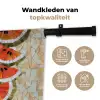 Mozaïek - Watermeloen - Rood - Pitten Wandkleed katoen klein -sfeer2