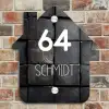 Zwarte houtblokken - Modern Naambord Huisje klein -sfeer6