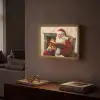 Kerst - Kerstman - Winter - Open Haard Light Box met batterij (Wandlamp) middel -sfeer1
