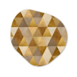 Geometrisch - Driehoek - Goud Wandcirkel Organisch Forex 3mm klein 629 -3d