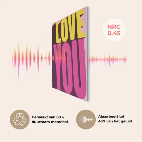 Love - Tekst - Roze - Valentijn PET vilt klein -USP_NL