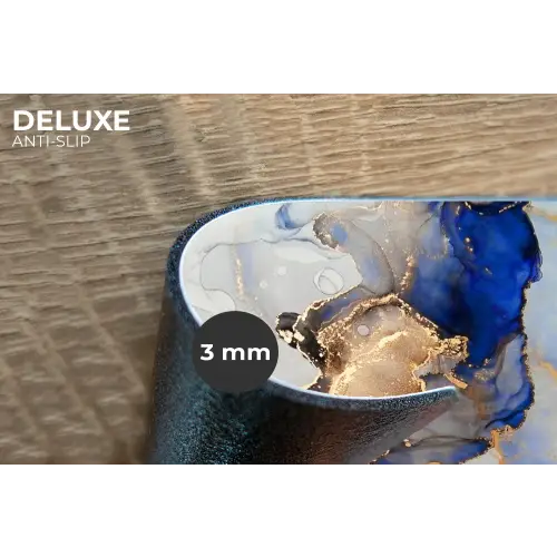 Marmer - Blauw - Goud Placemat vinyl groot -closeup