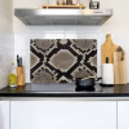 Slangenleer - Patroon - Beige Inductie beschemer met haakjes klein -sfeer2