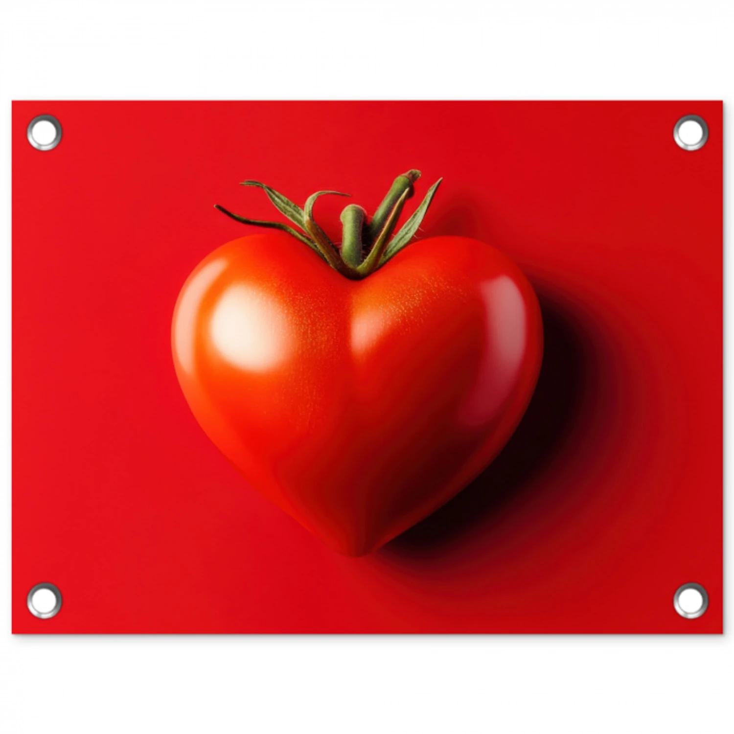 Tomaat - Rood - Hart tuinposter los doek klein -3d