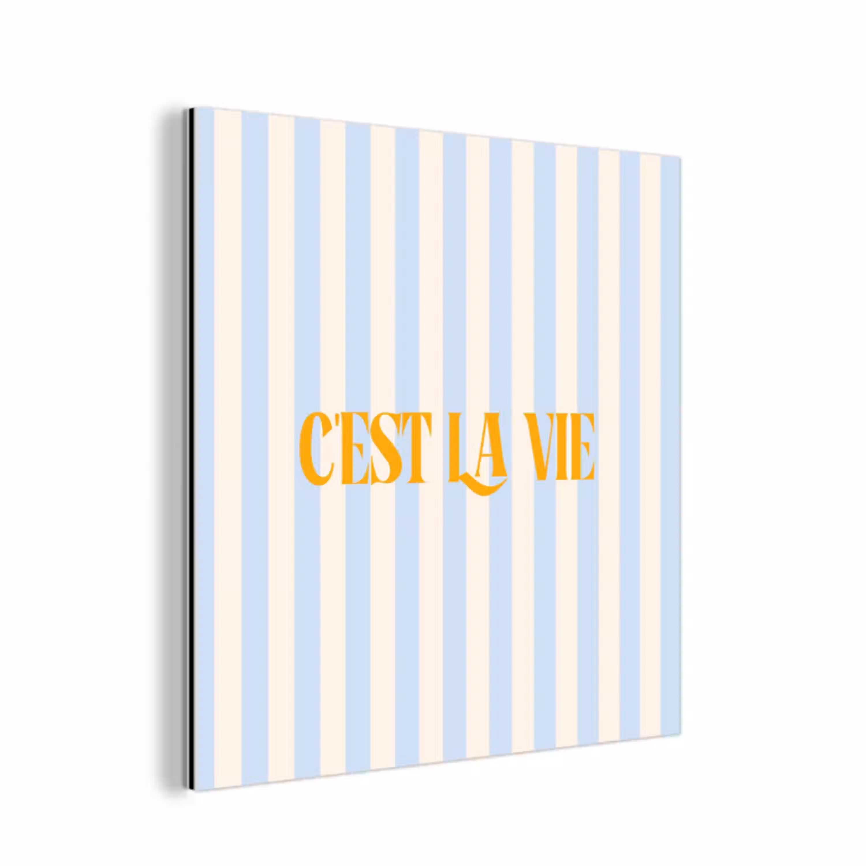 Alt: Oranje - Blauw - Strepen - C'est la vie aluminium wit klein -3d