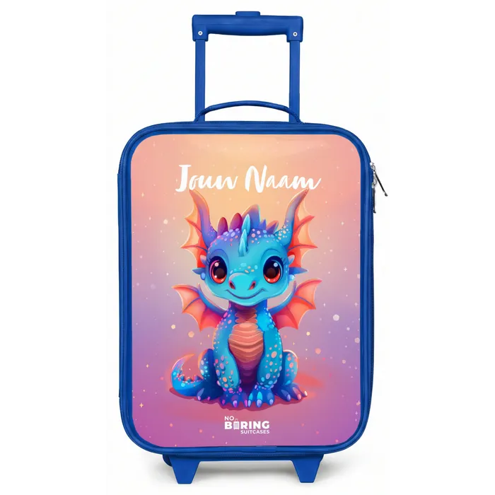 Schattige baby draak Kinderkoffer - Blauw klein -zz3dotto