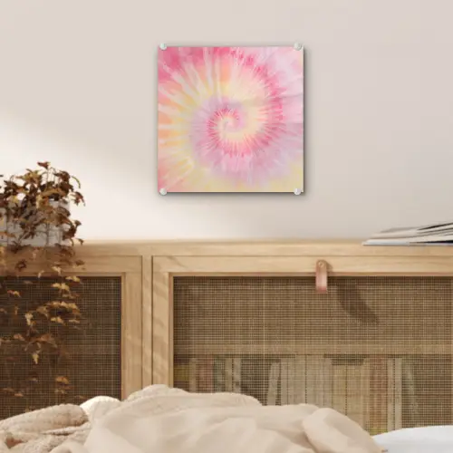 Patroon - Tie Dye - Pasteltinten - Roze plexiglas 5mm klein -sfeer4