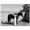 Vrouw - Paard - Artistiek tuinposter los doek klein -3d