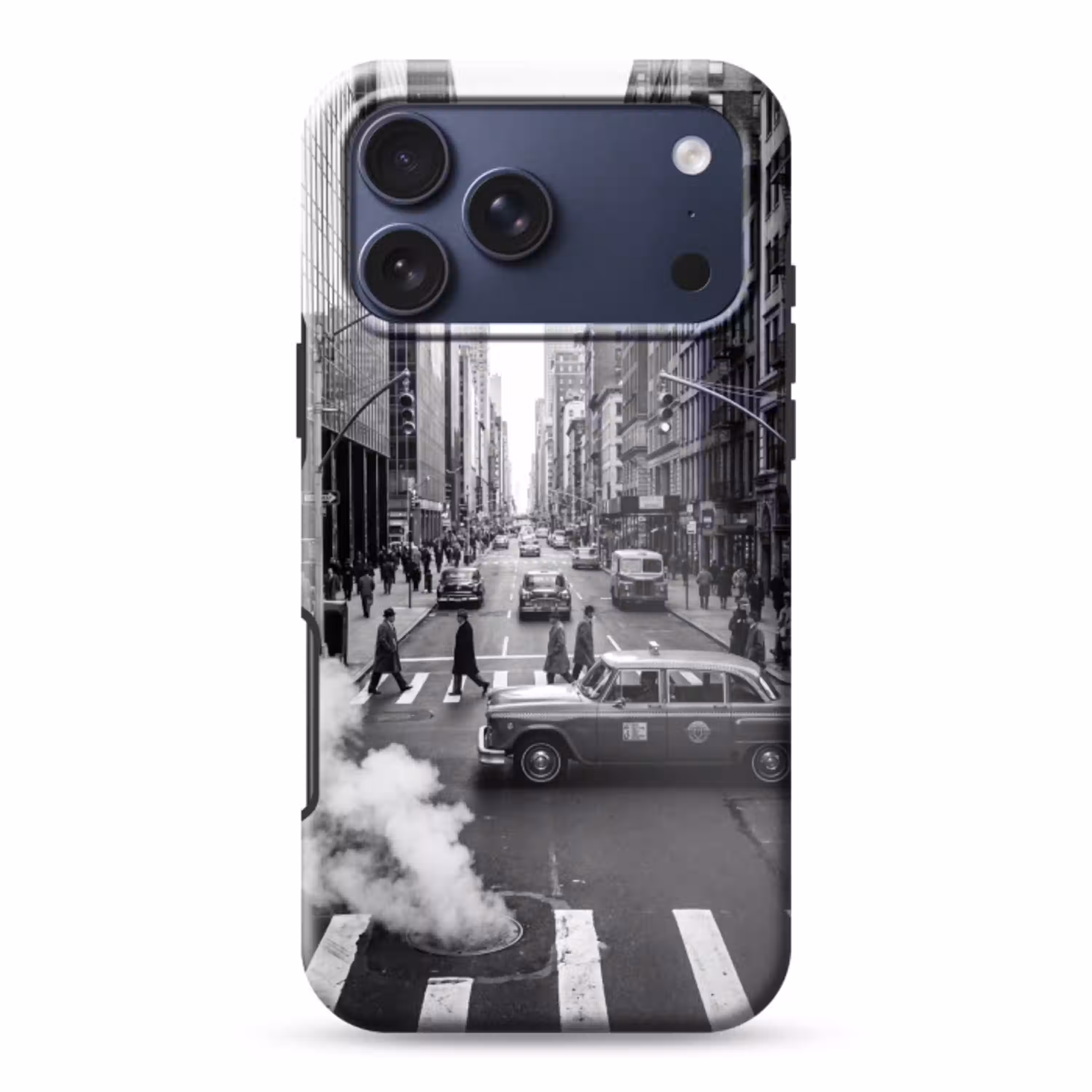 Stad - Straat - Gebouwen - Verkeer - Zwart-wit Toughcase MagSafe Apple iPhone 17 Pro Max klein -3d